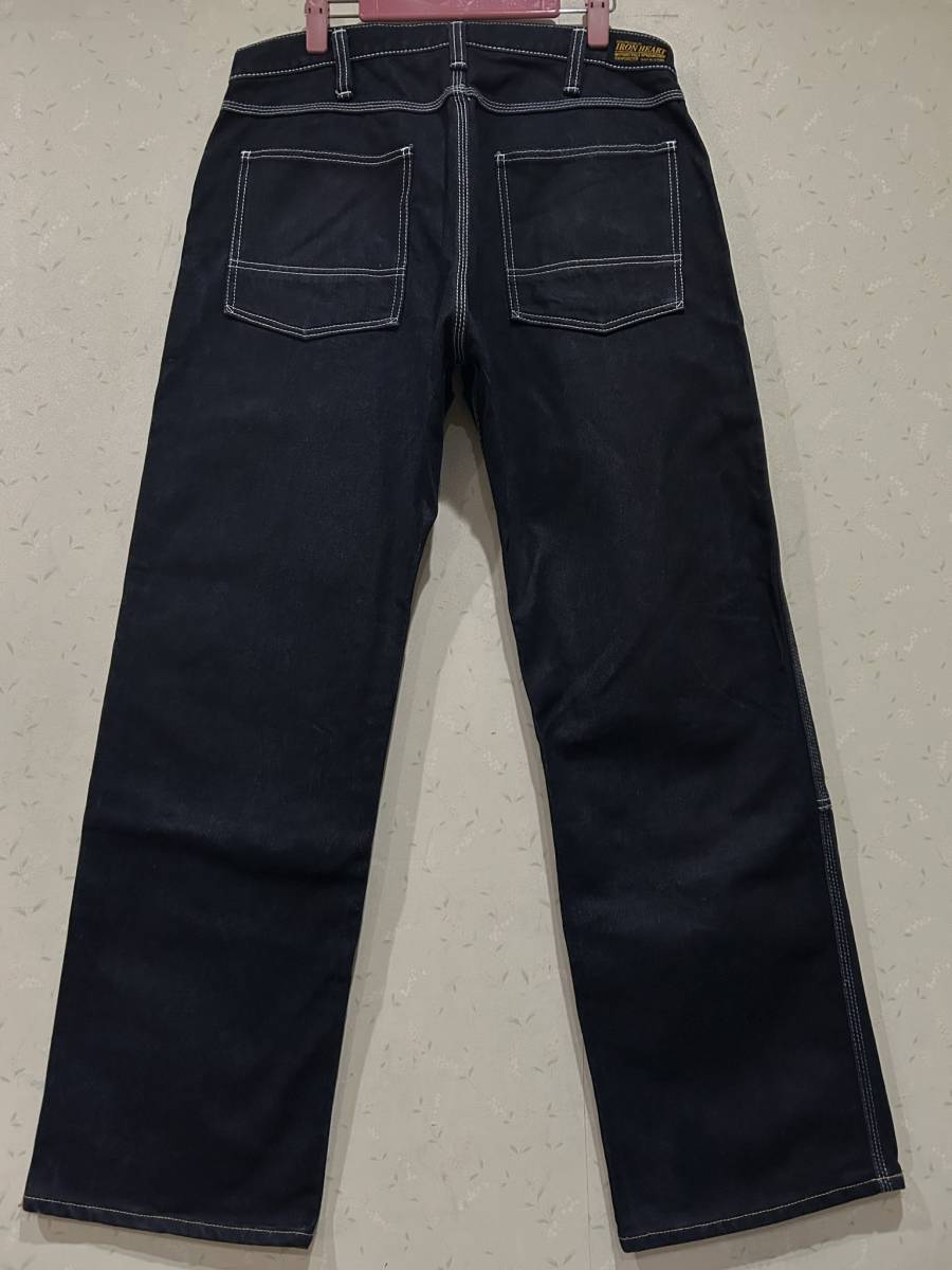 *IRON HEART iron Heart double knee Work Denim pants dark blue made in Japan large size 36 BJBC.A