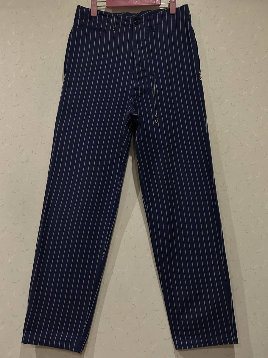 * Nepenthes NEPENTHES полоса Work хлопок брюки темно синий сделано в Японии S BJBC.A