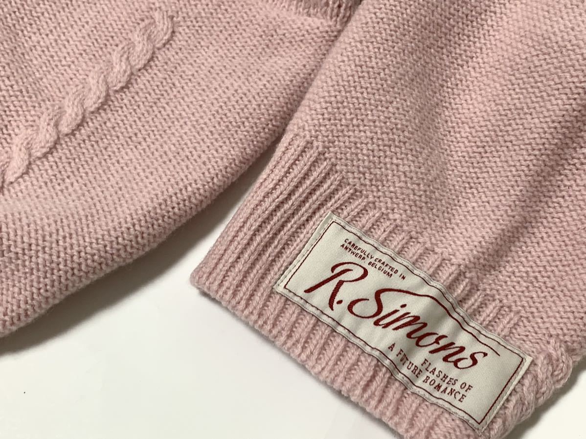 新品《 RAF SIMONS ラフシモンズ 》ルーズフィット ニット 2 / オーバーサイズ セーター カレッジ ロゴ プリント ピンク pink logo knit_画像6