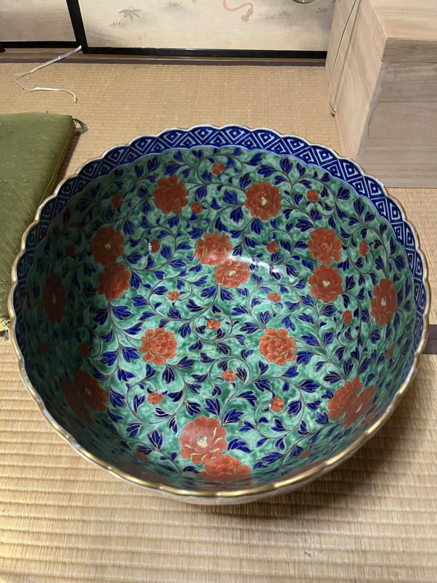 古伊万里 総色絵 特大 大鉢 49cm 江戸期 伊万里 100万円で購入してい