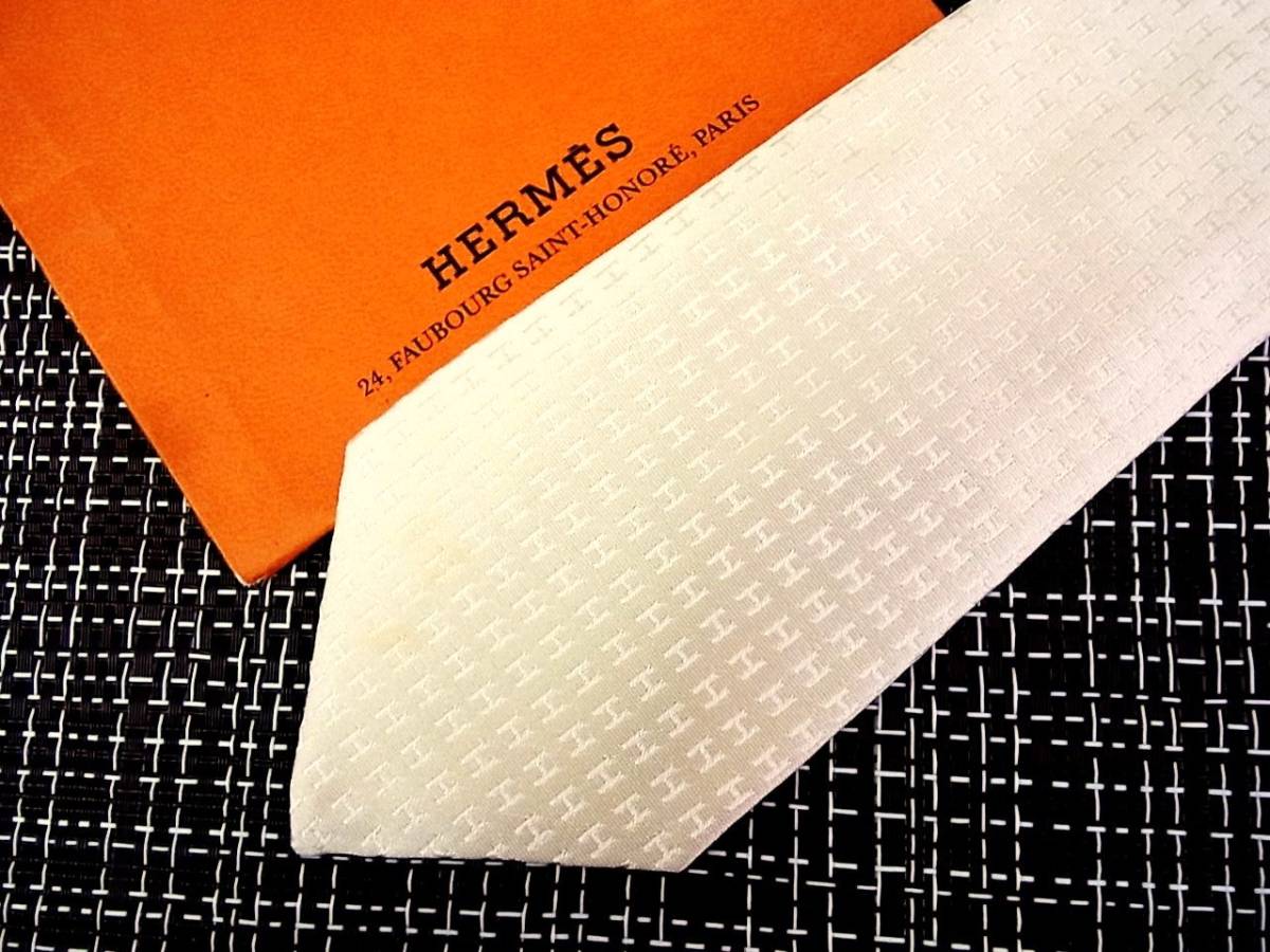 * состояние средний N*6257# Hermes - Париж s[ популярный общий H рисунок ][ высший класс ] галстук 