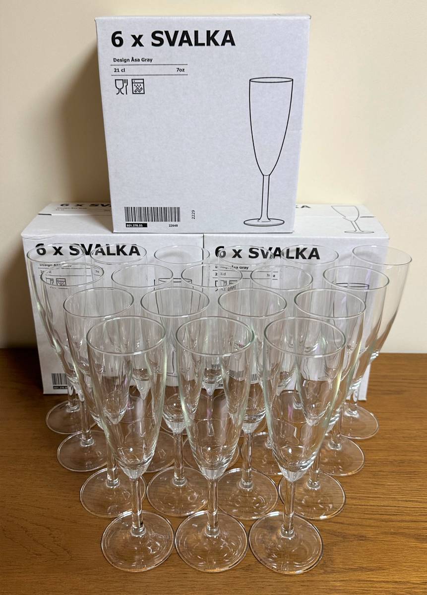 ☆新品・未使用品☆ SVALKA シャンパンフルートグラス 18個セット!の画像1