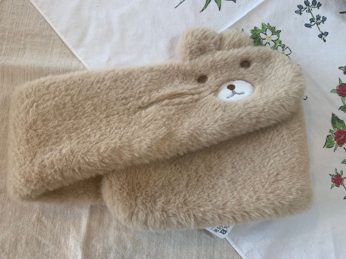 くま ふわふわポシェット マフラー 園児 未就学児