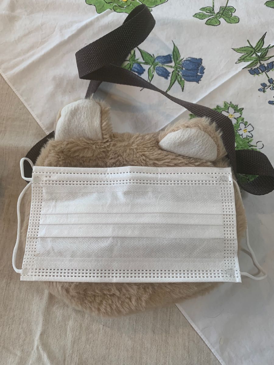 くま ふわふわポシェット マフラー 園児 未就学児