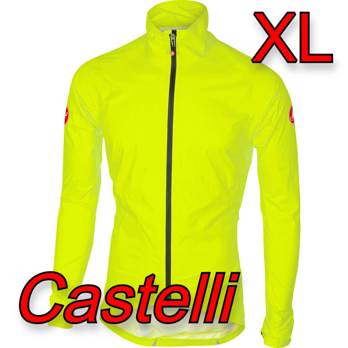 最高品質の 【XL】 CASTELLI ロードバイク 蛍光カラー レインウェア