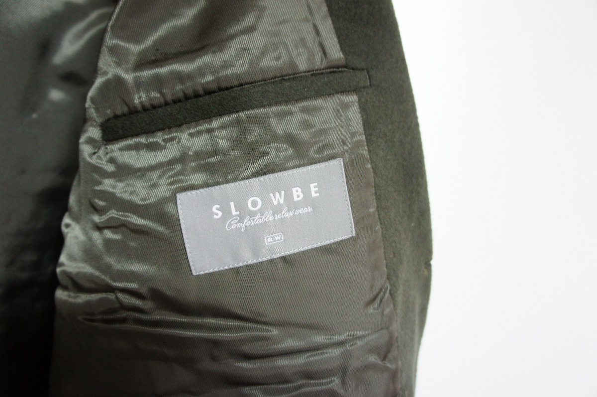 19AW SLOWBE スローブ SINGLE 2B JACKET ウール テーラード ジャケット 緑 オリーブ系 サイズL 19FW-KOJK-1 821M_画像6