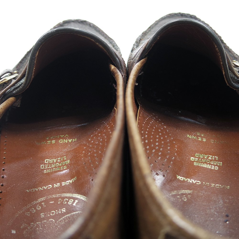 редкий 9-1/2E надпись 27.5cm соответствует Dack*s Dux 150 годовщина HAND SEWN VAMPS Vintage туфли без застежки Loafer рука .. чай /U6755