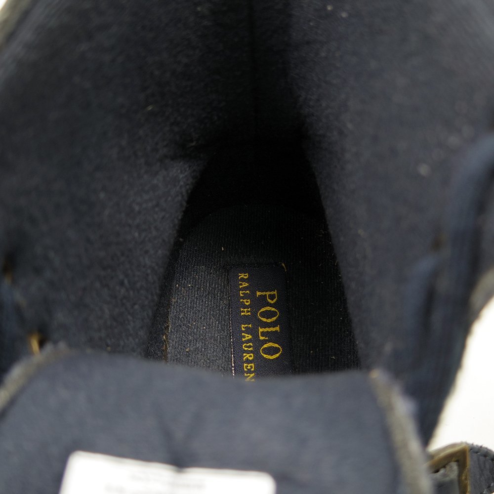 24.5cm corresponding POLO RALPH LAUREN Polo Ralph Lauren Polo Bear race up belt outdoor leather shoes leather shoes navy U6860