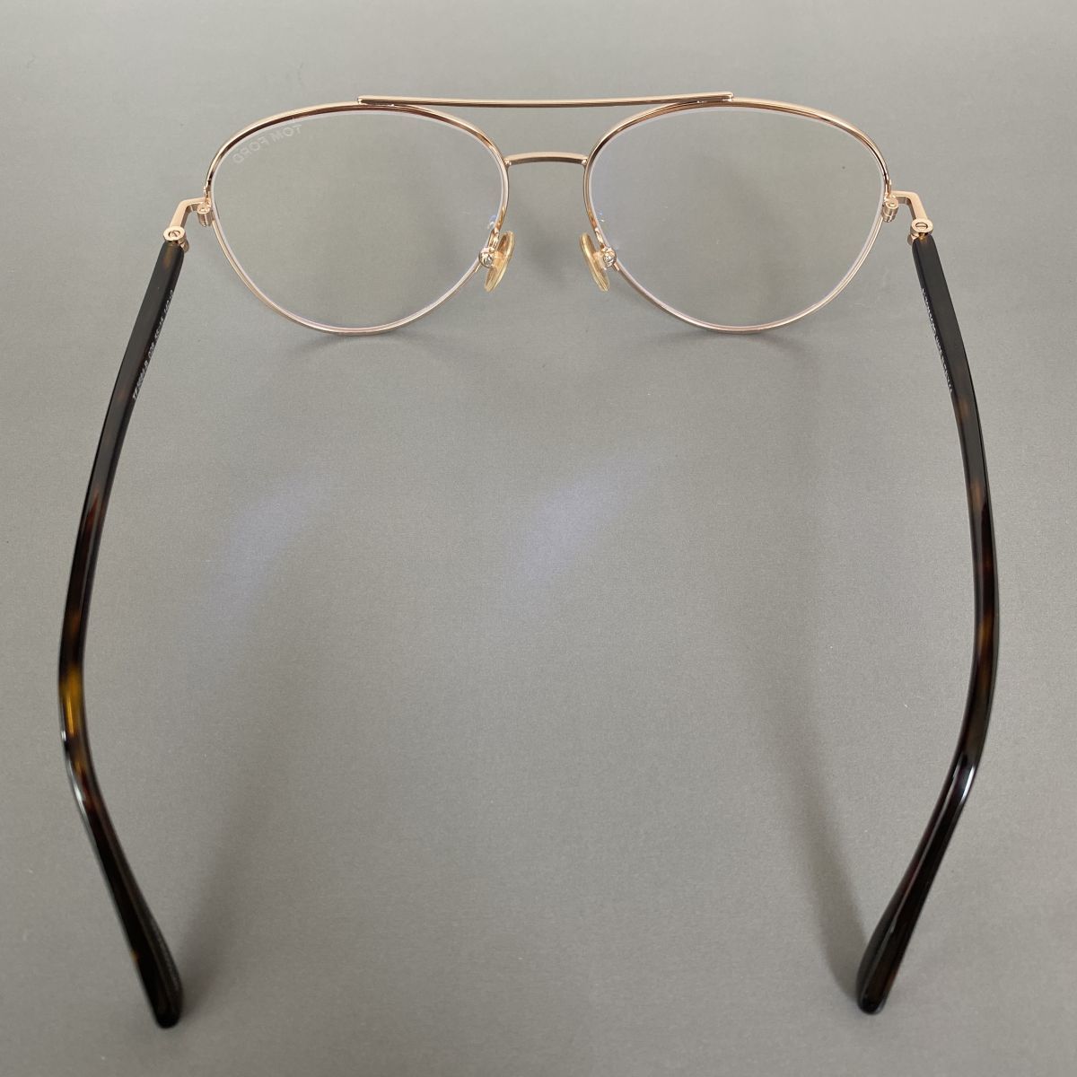 メガネ TOM トムフォード グラデーション【新品】フルリム 眼鏡 TOM FORD メガネ ティアドロップ FORD ローズゴールド【新品】メタル ブルーライトカット 度付き ツーブリッジ パイロット スクエア 金 グレー メタル めがね ゴールド