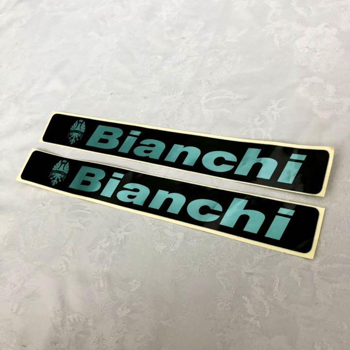 【幅30.5cm】 Bianchi ビアンキ ステッカー 黒xチェレステメタリックの画像2