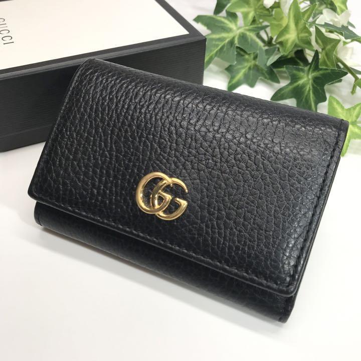 ☆新品同様☆GUCCI グッチ GGマーモント ミディアム カードケース ウォレット 三つ折り財布 L字ファスナー コンパクト 644407  CAO0G