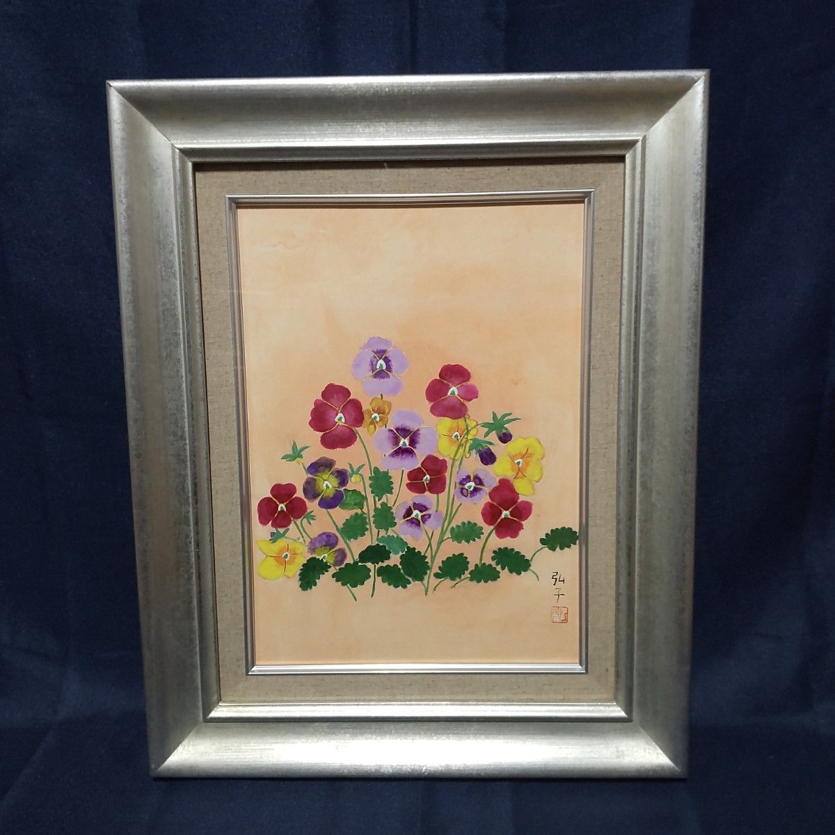 正規品直輸入】 239 絵画 水彩画 静物画 佐々木喜久子 猫とお面たち