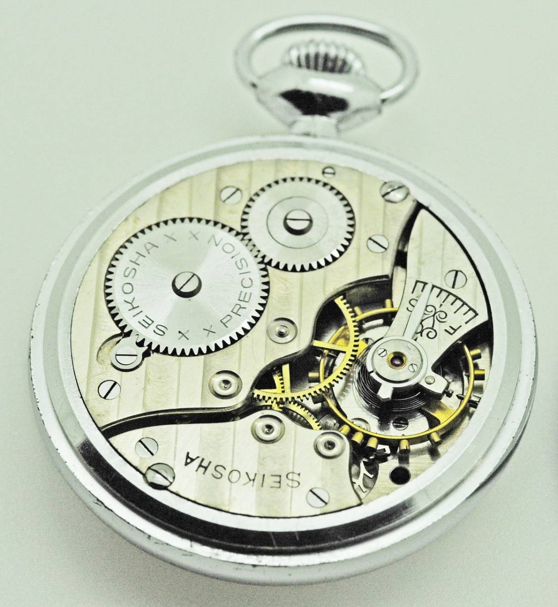 SEIKOSHA セイコー 機械式懐中時計 エナメル文字盤 国鉄 鉄道時計 １９セイコー 懐中時計 昭和２７年の画像8