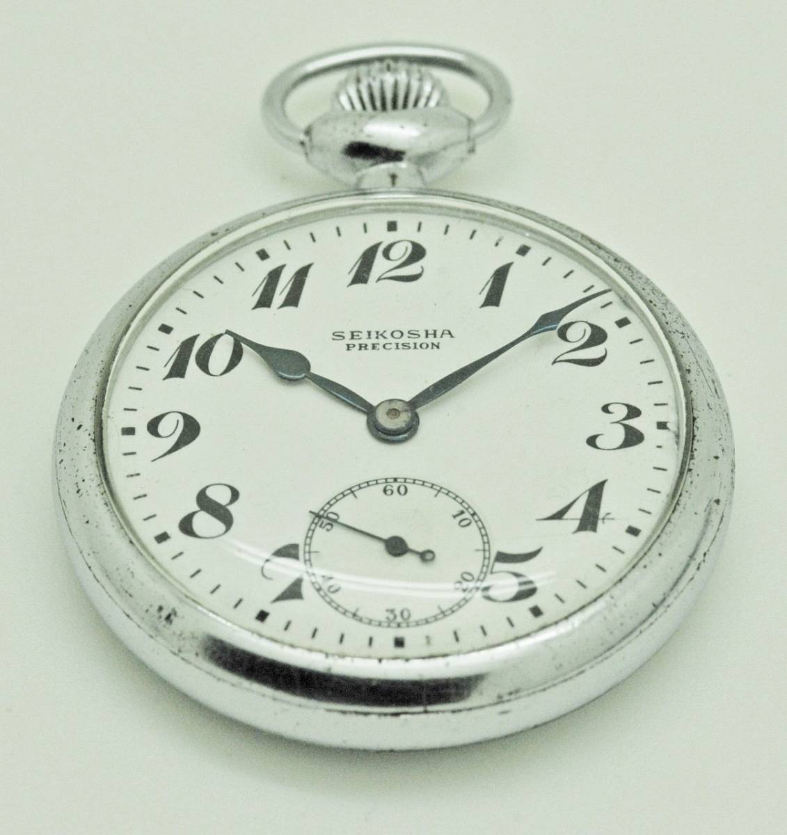 SEIKOSHA セイコー 機械式懐中時計 エナメル文字盤 国鉄 鉄道時計 １９セイコー 懐中時計 昭和２７年の画像1