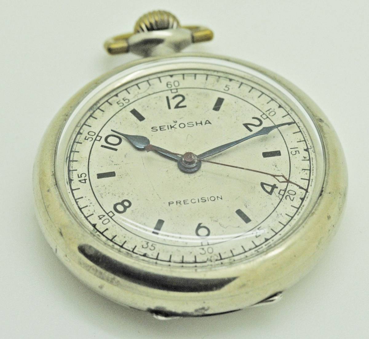 SEIKOSHA  セイコー 裏二重フタ大型ケース 機械式懐中時計 中三針 鉄道時計 １９セイコー の画像1