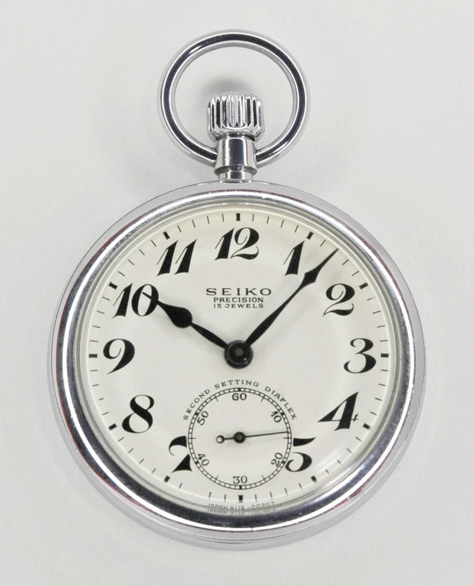 SEIKO 名古屋鉄道 セイコー 機械式懐中時計 ９１１９－００２０T 鉄道時計 １９セイコー 懐中時計 稼働品の画像1