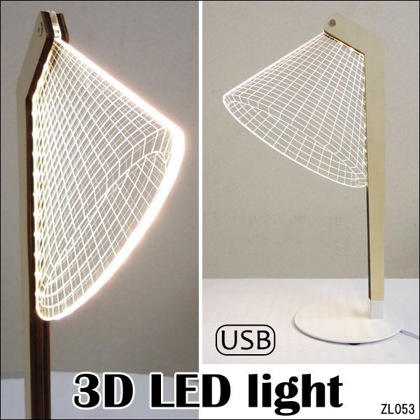 USB電源 省スペースLEDスタンドライト 3Dアートランプ【12301】テーブルランプ/15_画像2