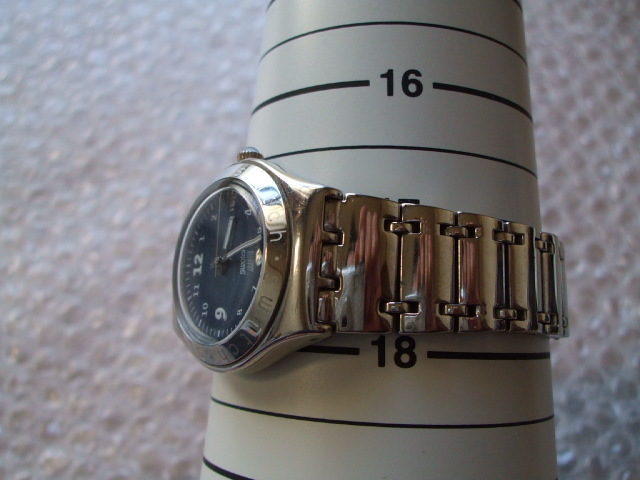 Swatch IRONY ブルー文字盤 ジュビリーブレス 腕時計 中古_画像9