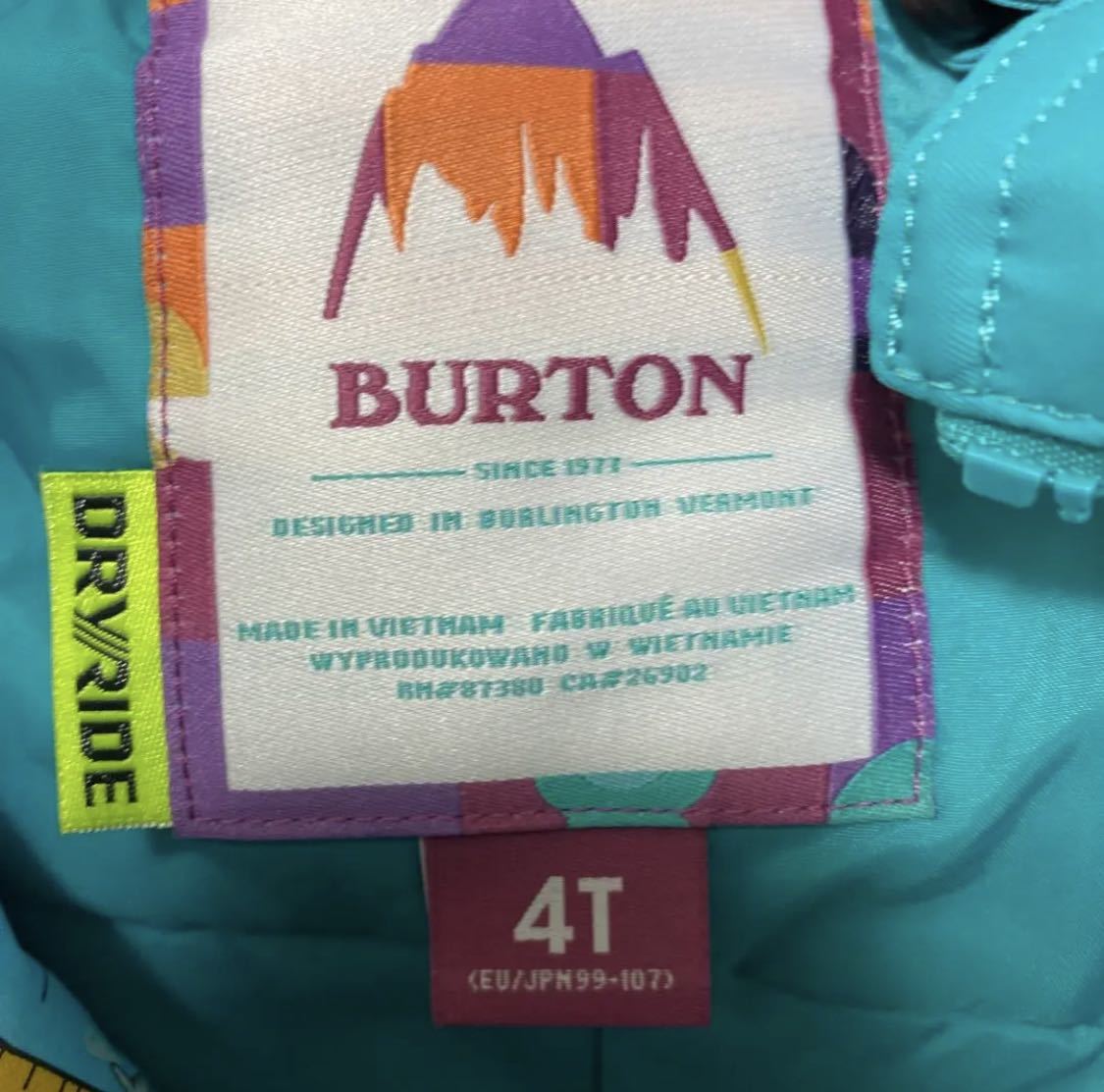 【100cm相当】新品未使用 BURTON キッズスノーボード ビブパンツ 4T