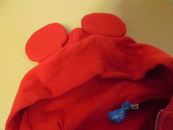 (50719) Disney resort reverse side nappy minnie Zip Parker sweat red ear attaching 100 USED