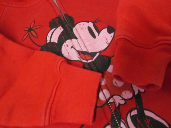 (50719) Disney resort reverse side nappy minnie Zip Parker sweat red ear attaching 100 USED