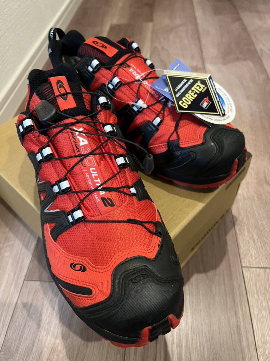 【超希少！箱・タグ付】SALOMON サロモン XA Pro 3D Ultra 2 GTX 26.5cm メンズ トレイルランシューズ ゴアテックス BRIGHT RED/BLACK/CANE_画像1