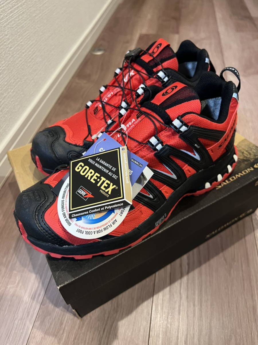 【超希少！箱・タグ付】SALOMON サロモン XA Pro 3D Ultra 2 GTX 26.5cm メンズ トレイルランシューズ ゴアテックス BRIGHT RED/BLACK/CANE_画像2