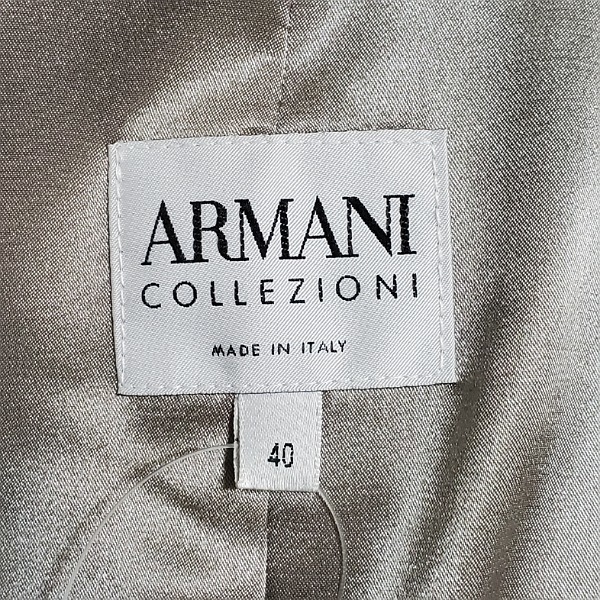 #wnc アルマーニコレツィオーニ ARMANICOLLEZIONI ジャケット 40 茶系 シングルボタン レザー使い イタリア製 レディース [745673]_画像7