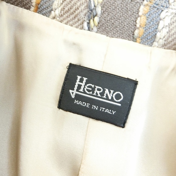 #anc ヘルノ Herno ジャケット 44 グレー系 茶 チェック イタリア製 大きいサイズ レディース [785851]_画像5