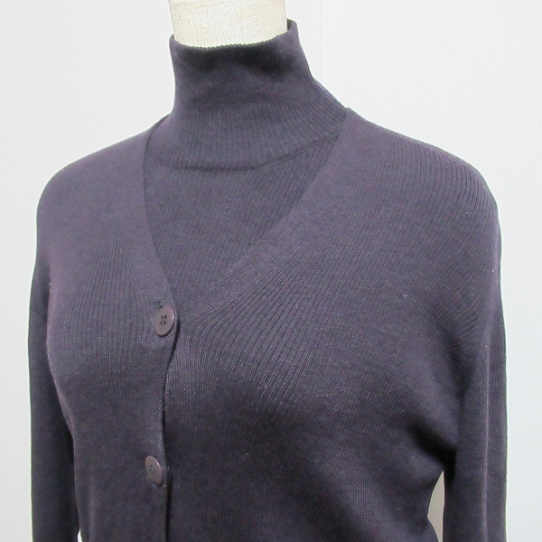 #wnc Donna Karan DONNAKARAN ensemble S purple series rib plain knitted lady's [790778]