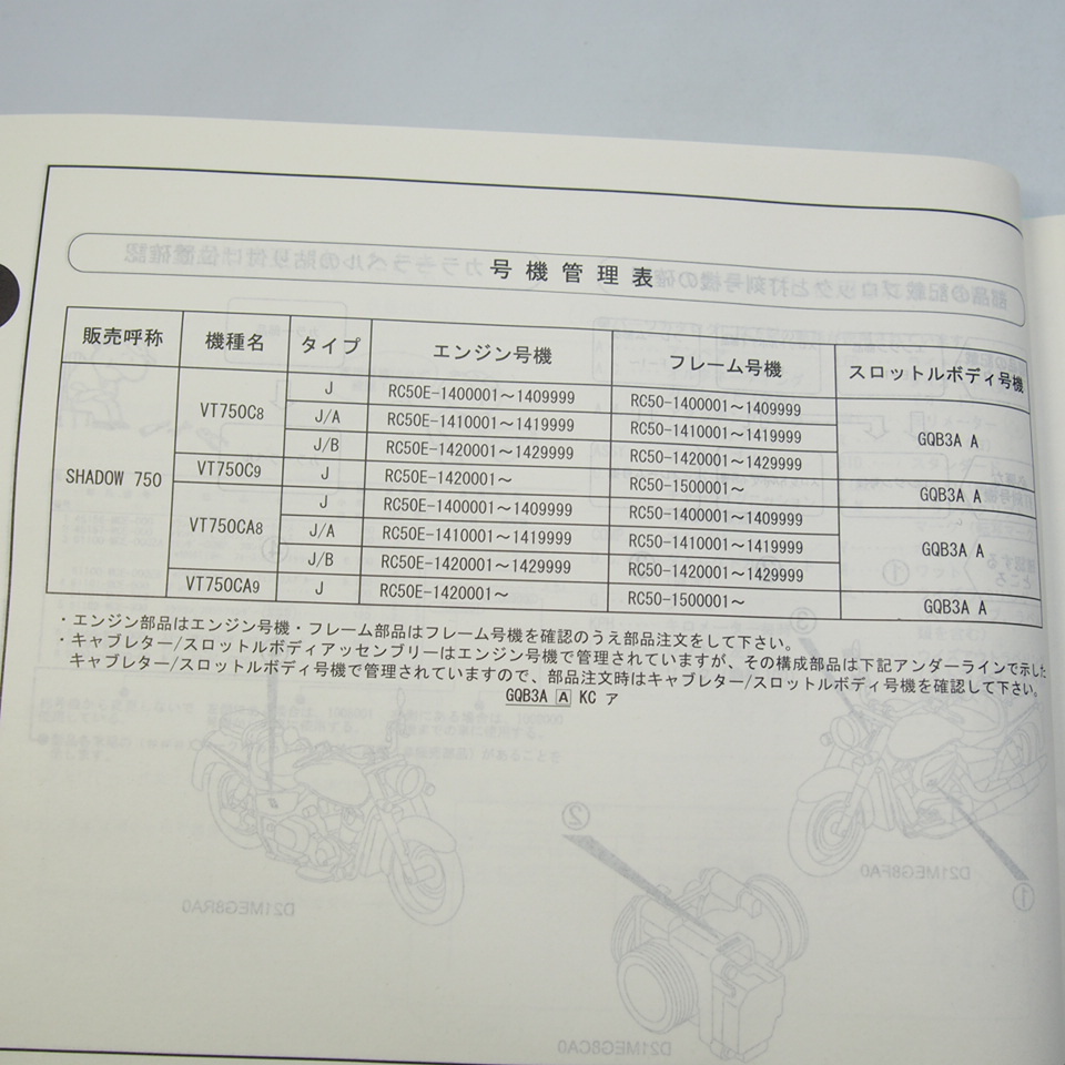 2版2008年VT750C8/VT750C9/VT750CA8/VT750CA9シャドウSHADOW/750パーツリストRC50-140/RC50-141/RC50-142/RC50-150_画像3