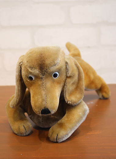 ▲DO579▲ ドイツ製 シュタイフ社 ヴィンテージ ダックスフンド 犬 ぬいぐるみ 人形 ドール vintage dog