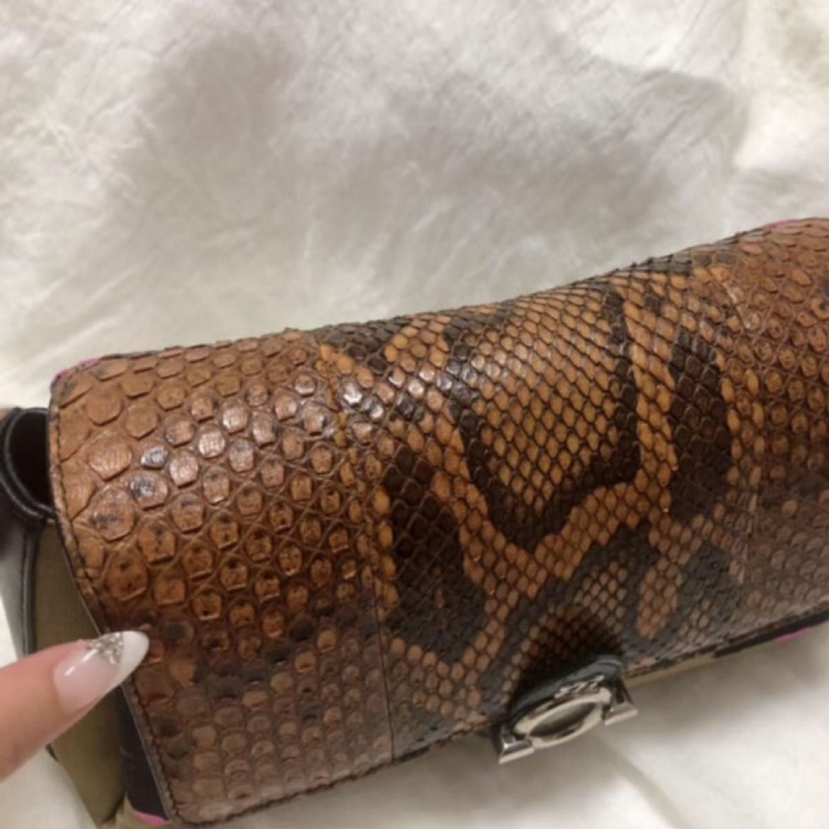 BALENCIAGA コレクションライン パイソンクラッチバッグ バレンシアガ