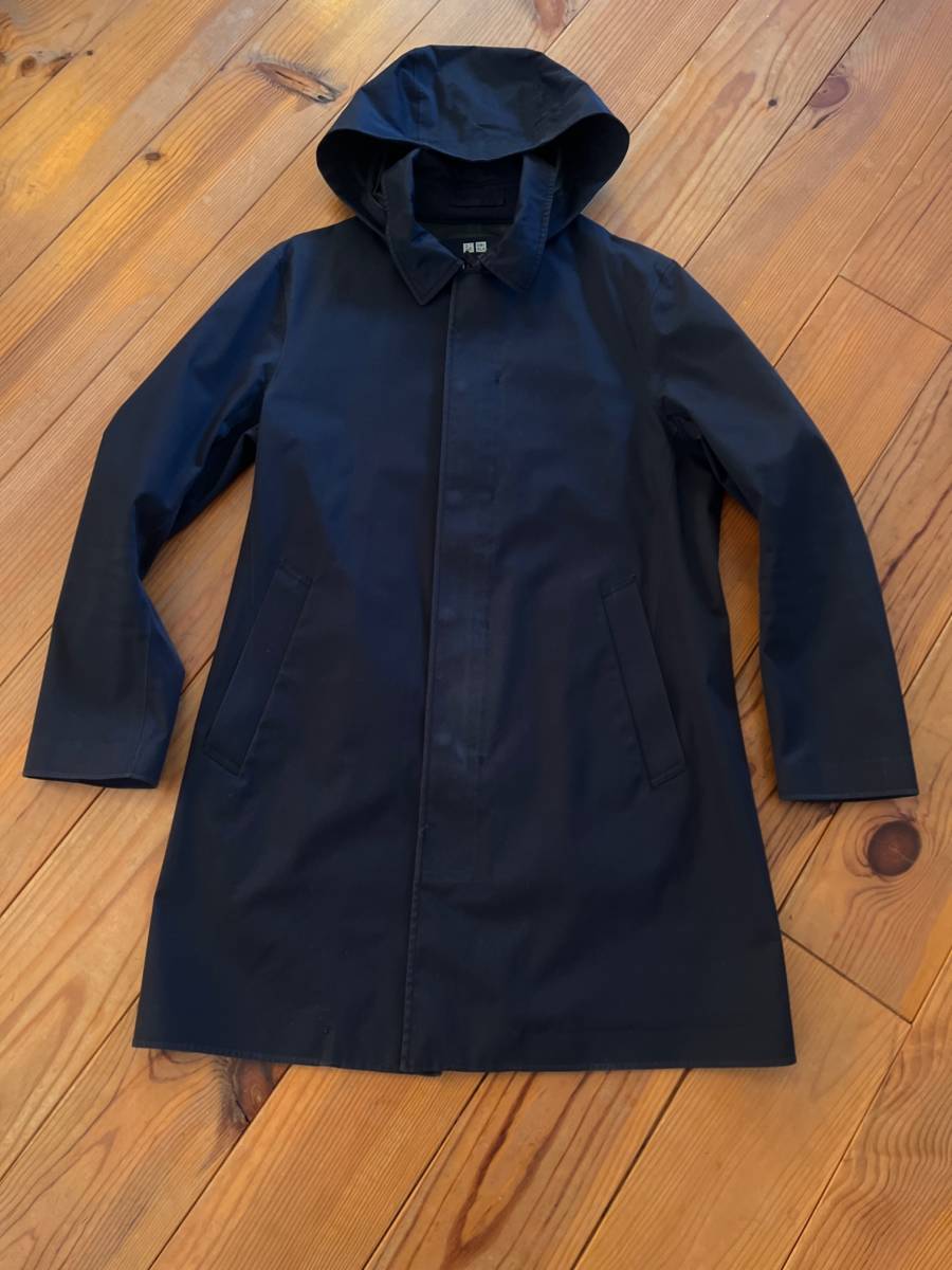 Used Uniqlo block Tec coat S size navy outer commuting hood removed possible 