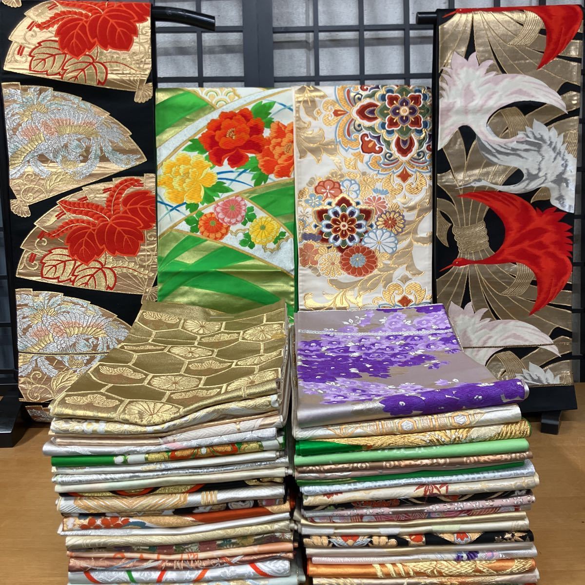 予約】 西陣袋帯 宮田織物 袋帯 正絹 優彩辻が花模様 正絹 未仕立て 優
