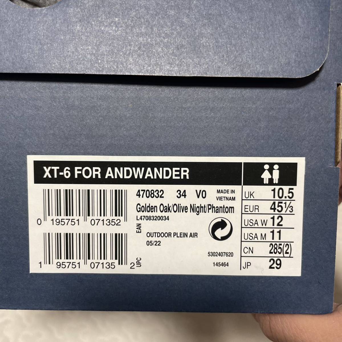 新品 salomon × アンドワンダー AND 11 サロモン WANDER XT-6 29cm