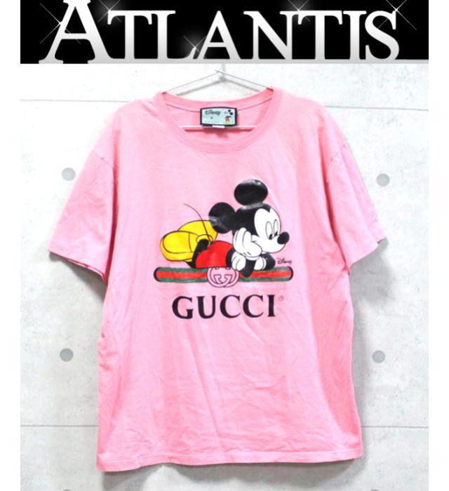グッチ GUCCI グッチ×ディズニー ミッキーマウス プリント オーバーサイズ Tシャツ ピンク size L
