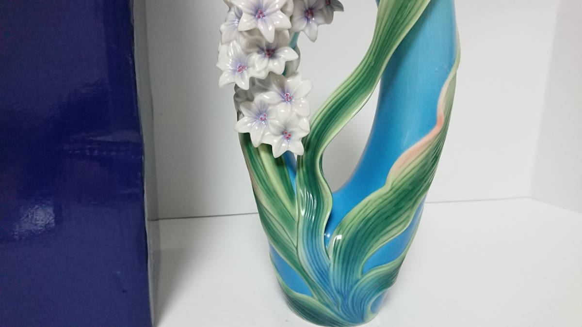 未使用・箱付フランツコレクション 法藍瓷 花瓶 紫陽花 錦繍人生