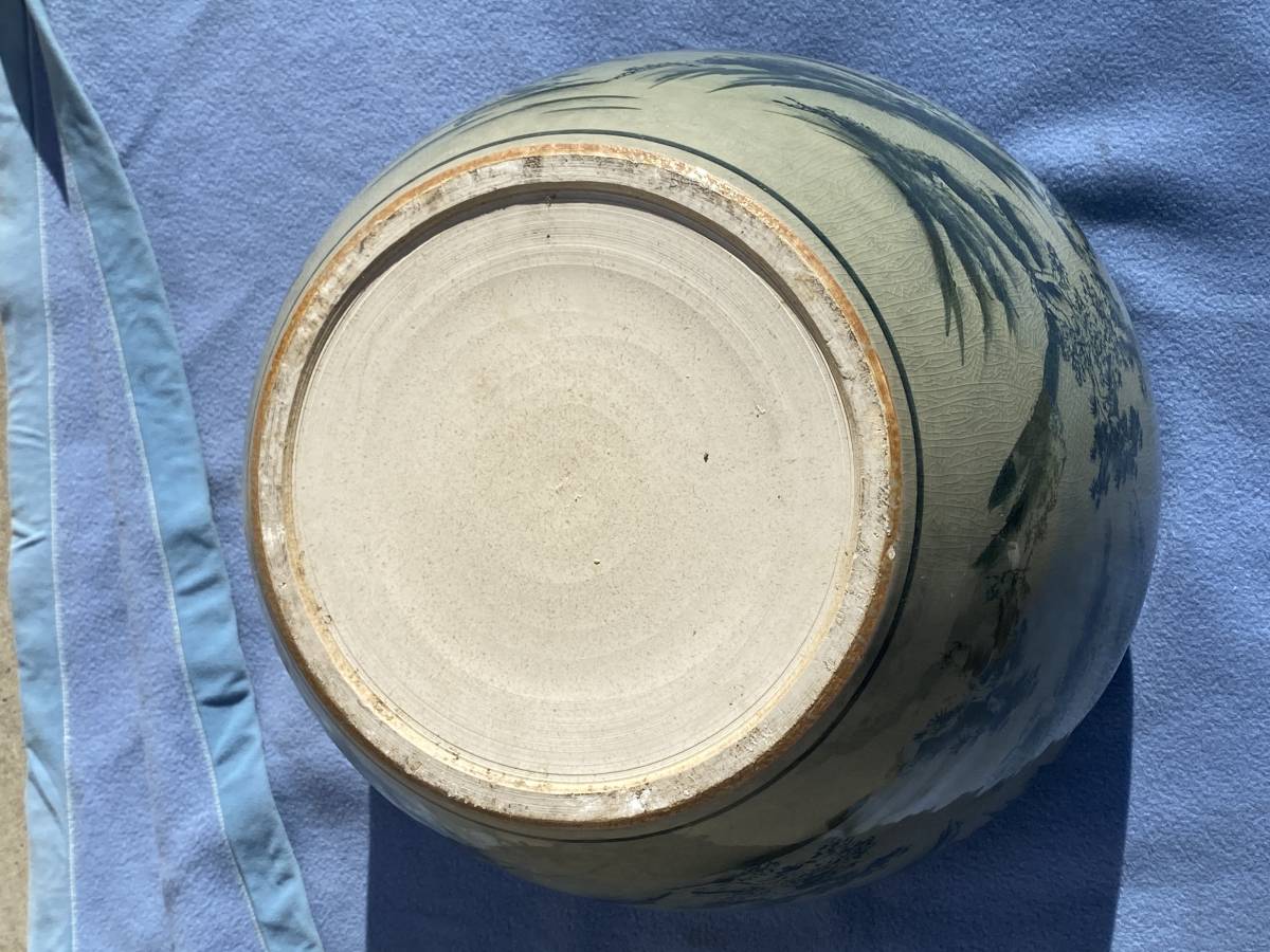 楽天市場 最終値下げ中国骨董旧蔵60年古い陶磁器粉彩山水紋大金魚鉢