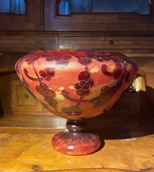 シャルル・シュナイダー　鮮やかなアンティークガラス花瓶　アール・デコ アール・ヌーボー　本物