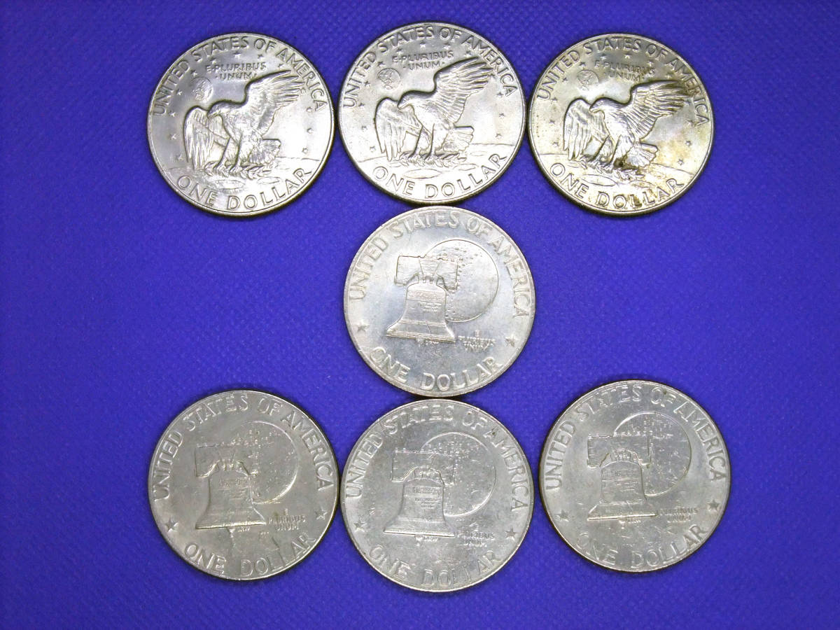 ◆USA アメリカ 1ドル 1974年 1776・1976年 リバティコイン 硬貨 7枚 合計7ドルの画像2