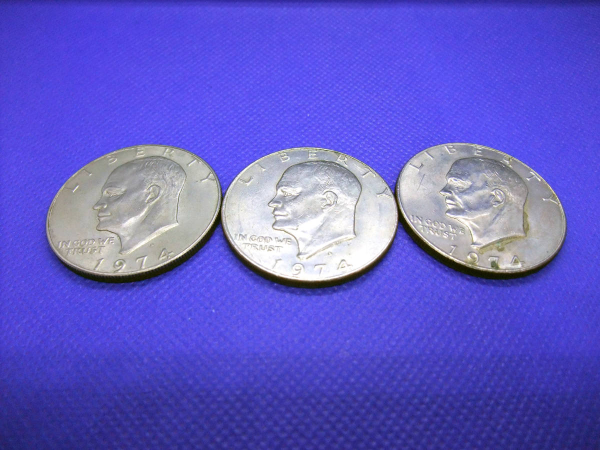 ◆USA アメリカ 1ドル 1974年 1776・1976年 リバティコイン 硬貨 7枚 合計7ドルの画像3