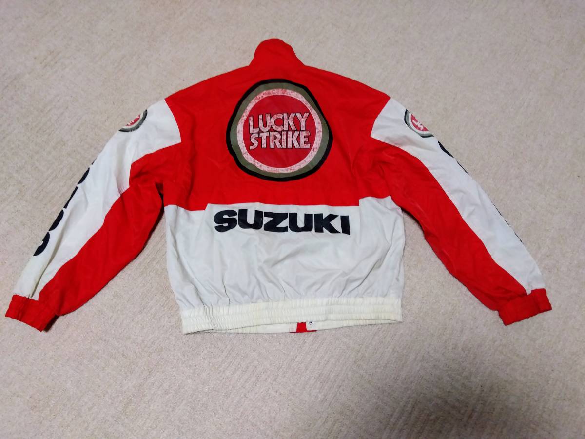 希少 チームスズキ ラッキーストライク ジャンパー Lサイズ ジャケット ブルゾン TEAM SUZUKI LUCKY STRIKE 当時物_画像1