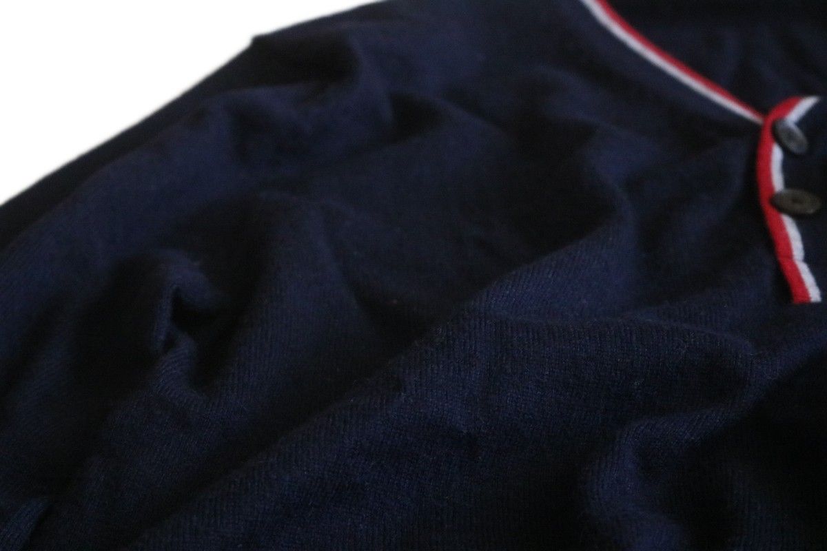 【PAUL SMITH】カシミヤ混 プルオーバーニット ポケット ロゴ 紺★