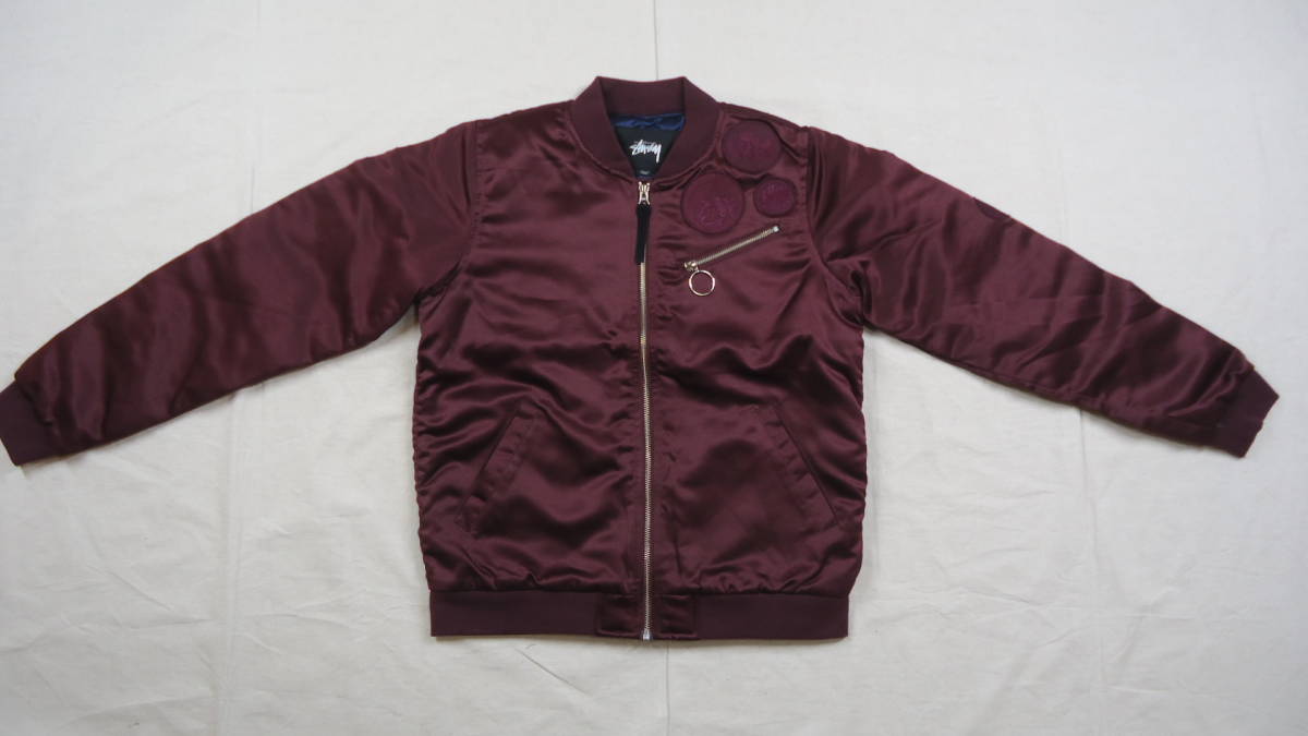 Stussy Jodie Bomber Jacket エンジ S %off ステューシー ジャケット NY LA LONDON TOKYO PARIS おてがる配送ゆうパック 匿名配送_画像1