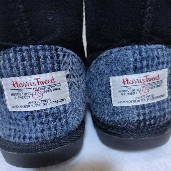 Harris Tweed/ハリスツイード★ムートン風ショートブーツ★サイズ LL(24.5～25.5cm程度)★中敷きあり★短期間のみ使用★送料、最安価で対応_画像9