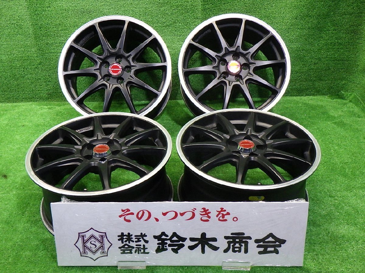 中古 17インチ 17×7.5J 5穴 レアマイスター LMスポーツ 社外 アルミホイール 4本セット 美品 マットブラック リムポリッシュ