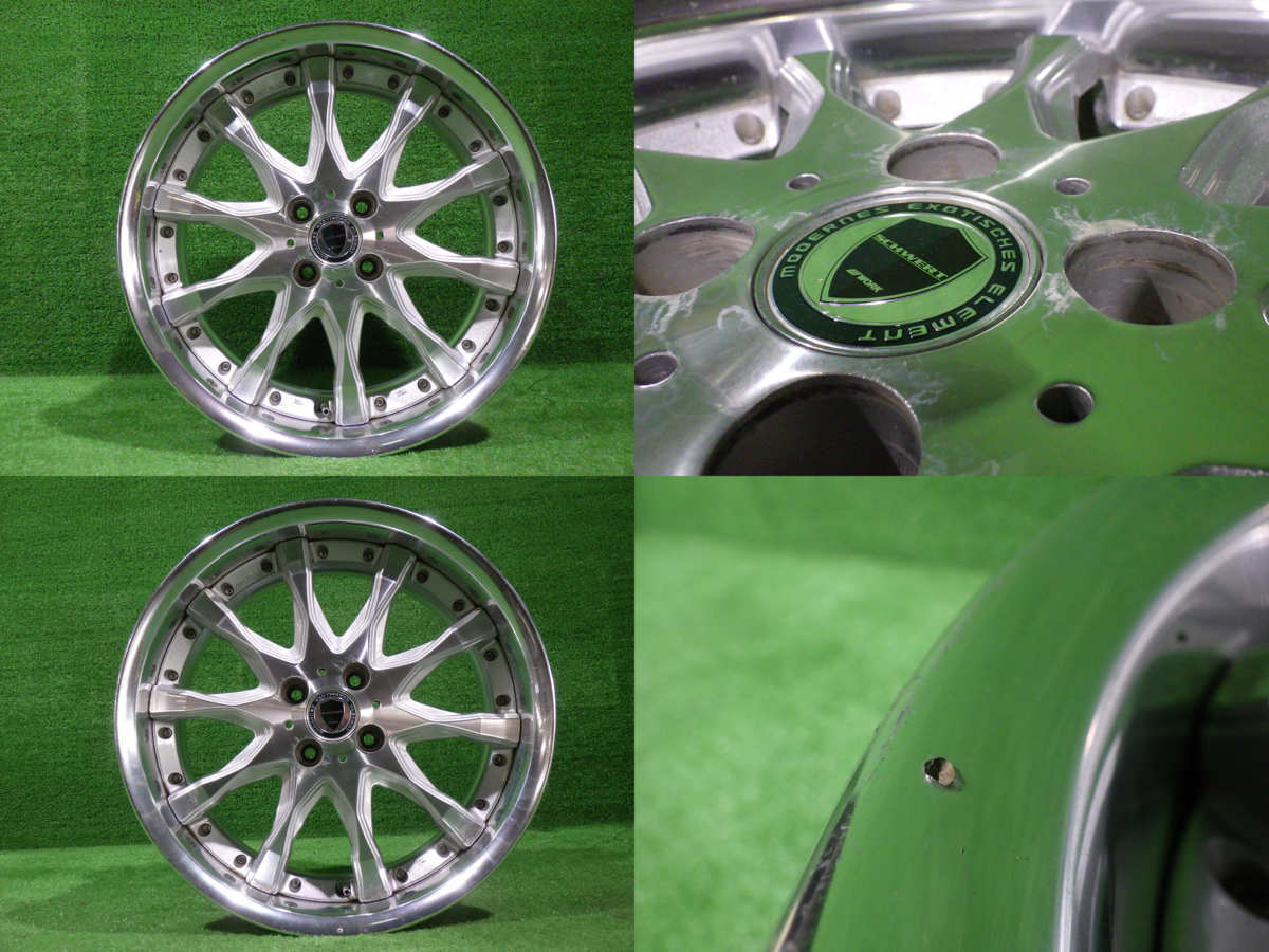 中古 17インチ 17×7.5J 4穴 ワーク シュヴァート 社外 アルミホイール 4本セット SC2 ダイアモンドカット クリア 希少サイズ_画像4