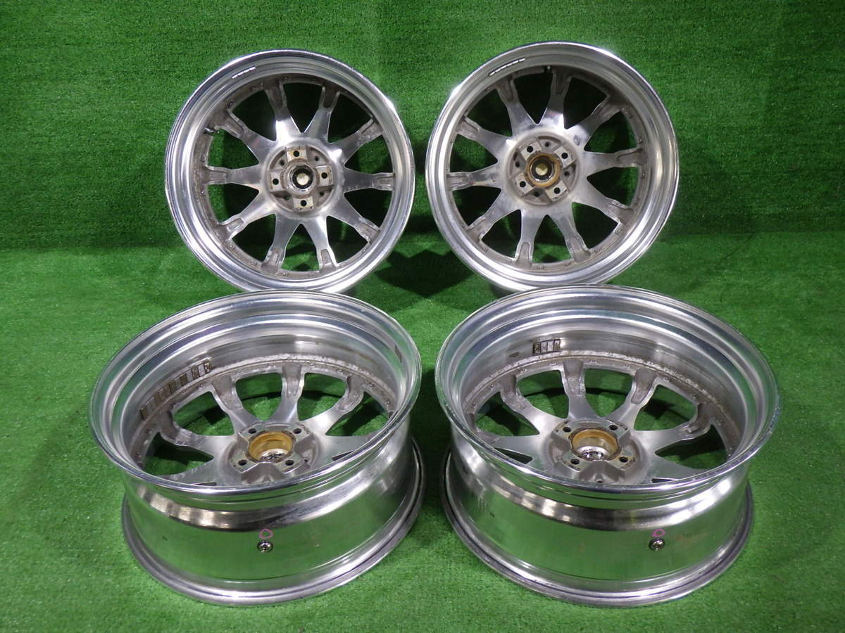 中古 17インチ 17×7.5J 4穴 ワーク シュヴァート 社外 アルミホイール 4本セット SC2 ダイアモンドカット クリア 希少サイズ_画像2