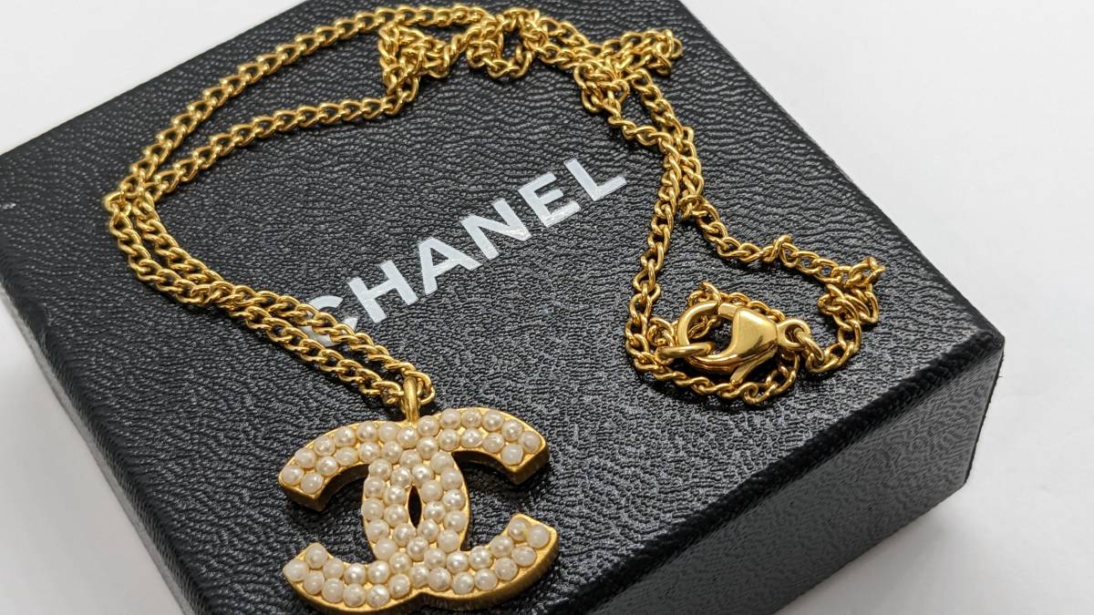 正規品 CHANEL シャネル ココマーク パールパヴェ ネックレス | inmano